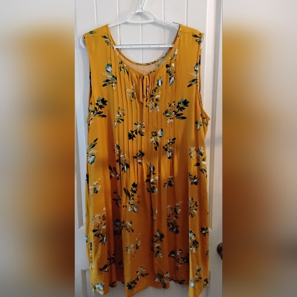 Sonoma Floral Yellow Sleeveless Dress XXL - Picture 4 of 4